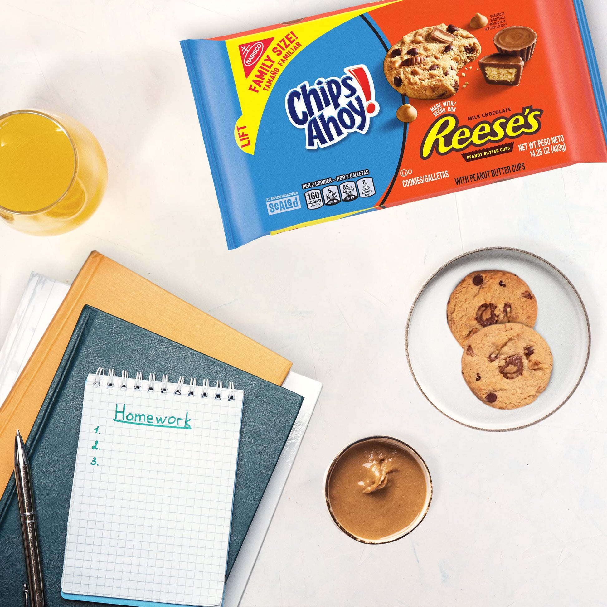 CHIPS AHOY! Reese's Peanut Butter Cup Cookies, 14.25 oz Family Pack for After-School Snacks and Kids' Lunch Boxes