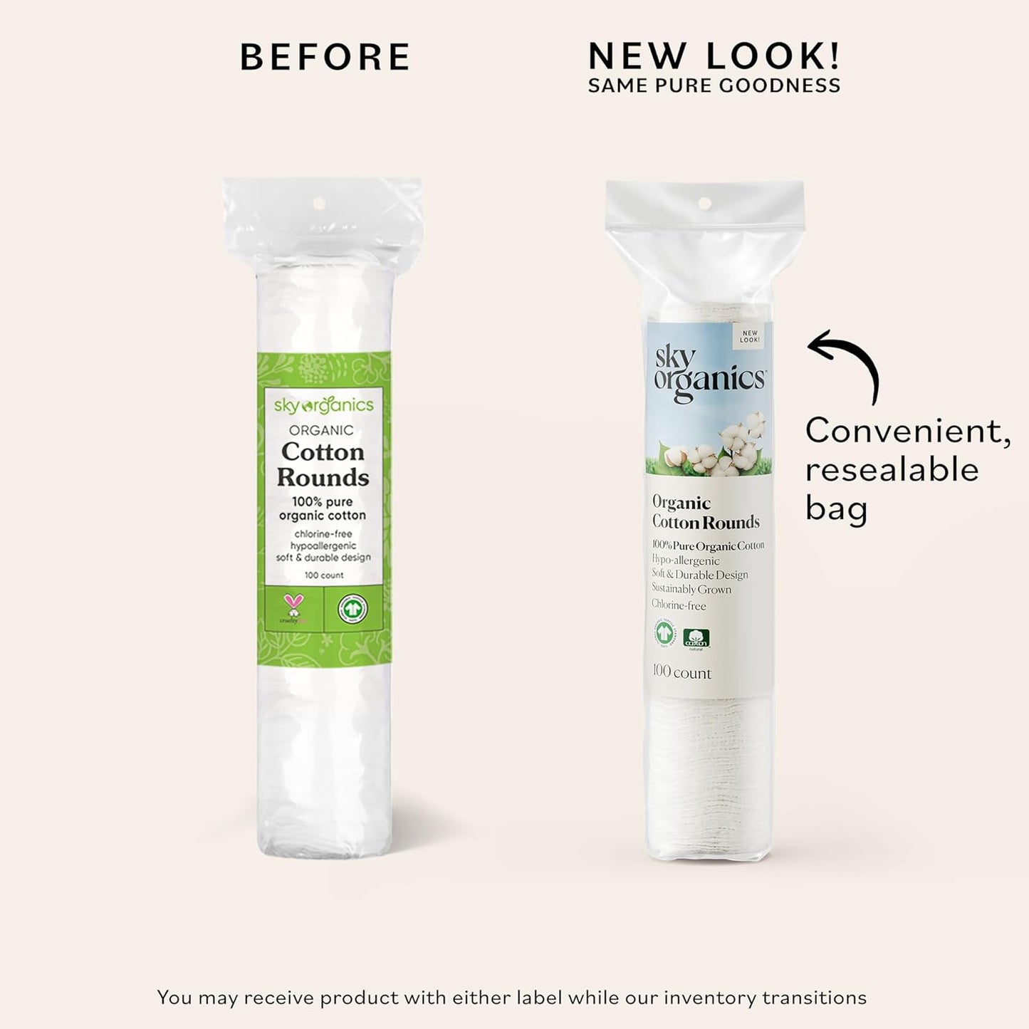 chlorine-free processing to avoid bleach residue on skin