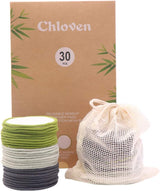 Chloven Reusable Cleansing Pads – Intentional Skincare Capsule, Bamboo Terry and Charcoal Pads for an Uncluttered Vanity