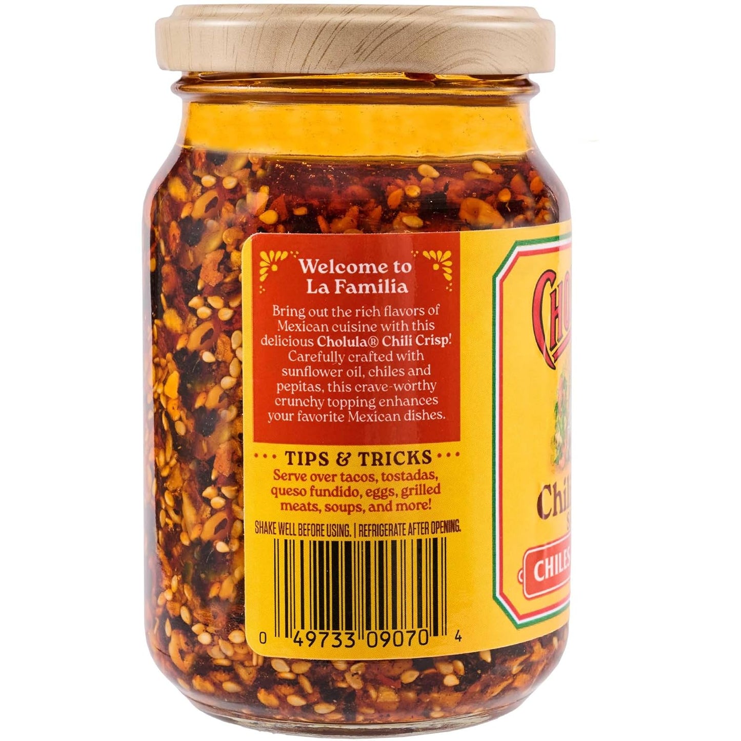 Cholula Chili Crisp Chiles & Pepitas – Gourmet Hostess Gift for Women Who Love Mexican Food, 8 oz Pantry Jar
