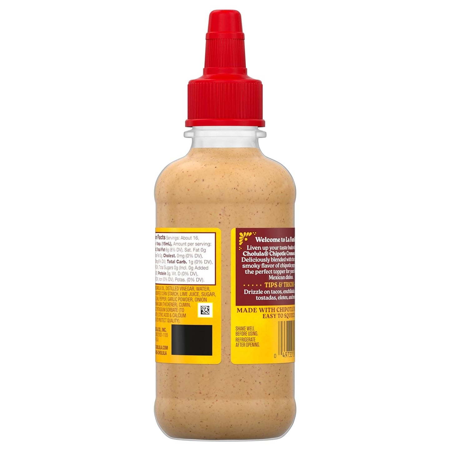 Cholula Chipotle Cremosa Sauce – Low-Carb Flavor Upgrade for Health-Conscious Home Cooks, 8 fl oz Squeezable Bottle