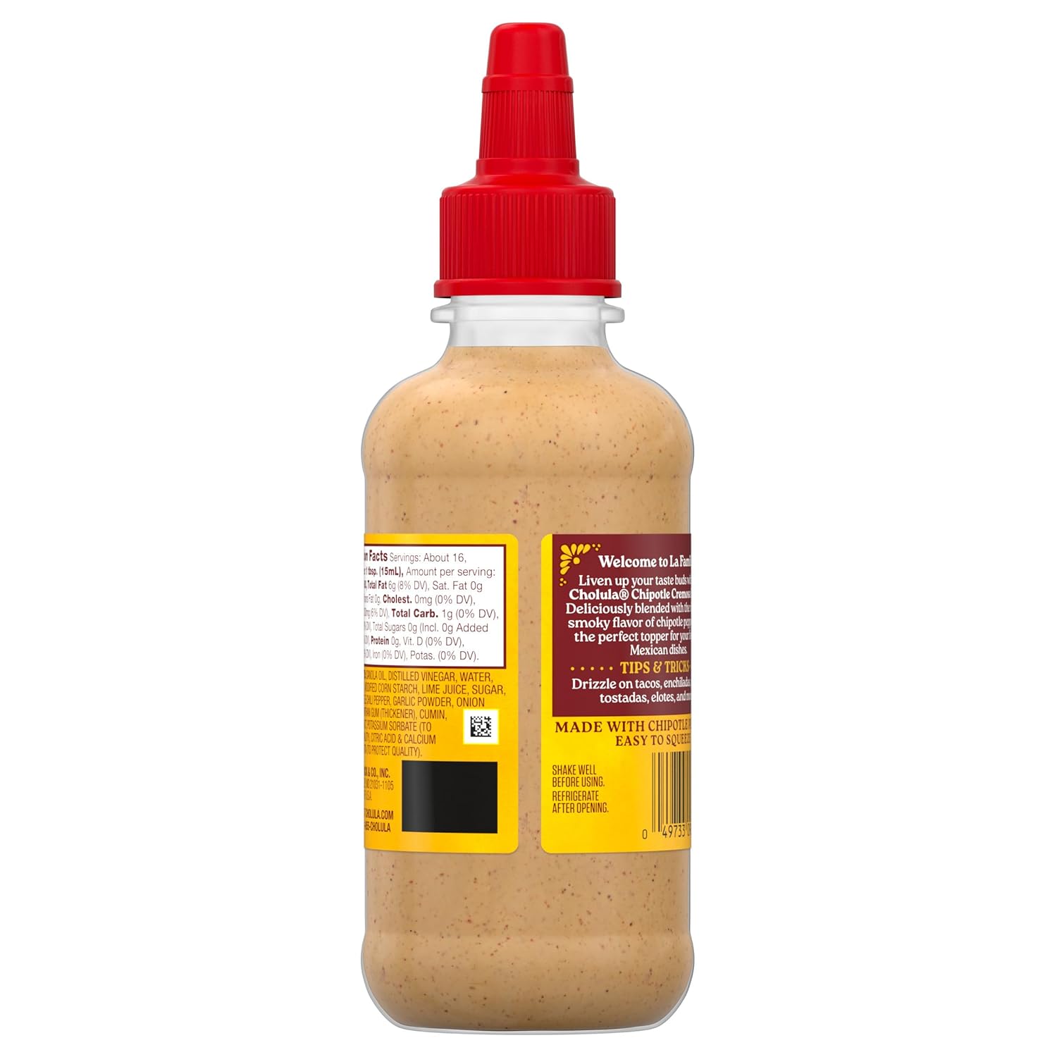 Cholula Chipotle Cremosa Sauce – Low-Carb Flavor Upgrade for Health-Conscious Home Cooks, 8 fl oz Squeezable Bottle