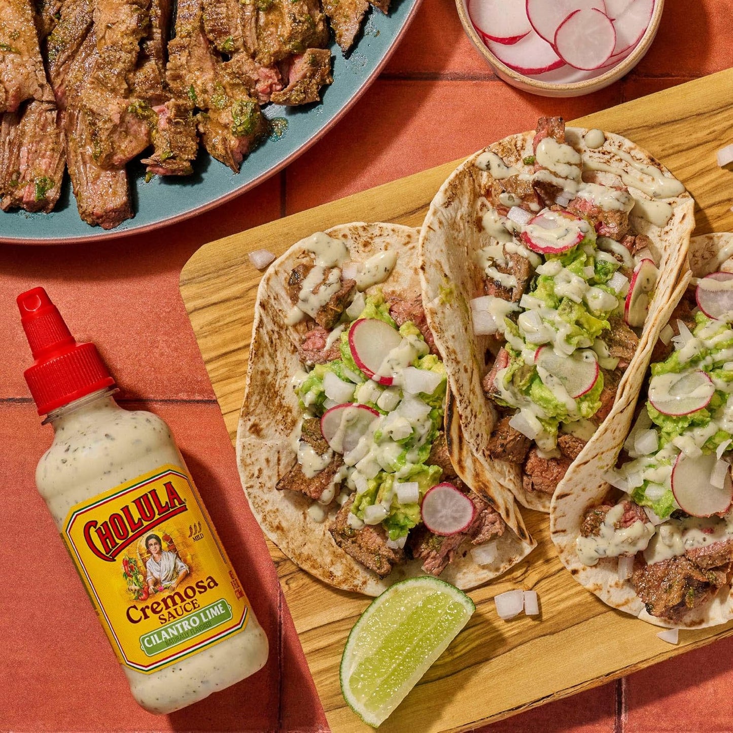 Cholula Cilantro Lime Cremosa Sauce – Quick Weeknight Drizzle for Meal Prep Bowls, Tacos & Grain Salads, 8 fl oz Squeezable