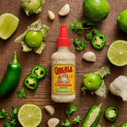 Cholula Cilantro Lime Cremosa Sauce – Quick Weeknight Drizzle for Meal Prep Bowls, Tacos & Grain Salads, 8 fl oz Squeezable
