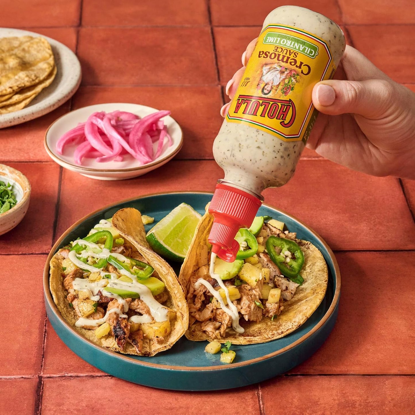 Cholula Cilantro Lime Cremosa Sauce – Quick Weeknight Drizzle for Meal Prep Bowls, Tacos & Grain Salads, 8 fl oz Squeezable