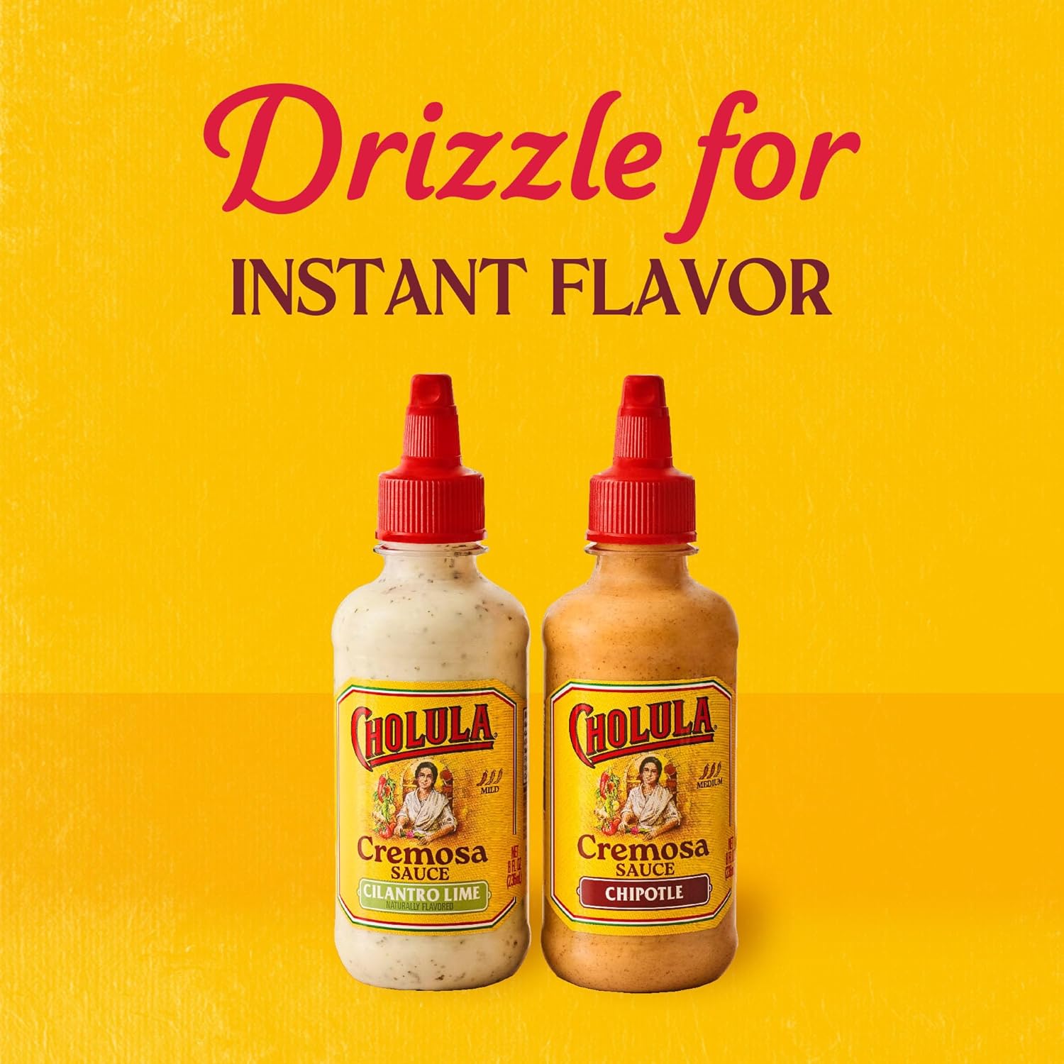 Cholula Cilantro Lime Cremosa Sauce – Quick Weeknight Drizzle for Meal Prep Bowls, Tacos & Grain Salads, 8 fl oz Squeezable