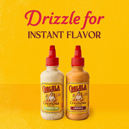 Cholula Cilantro Lime Cremosa Sauce – Quick Weeknight Drizzle for Meal Prep Bowls, Tacos & Grain Salads, 8 fl oz Squeezable