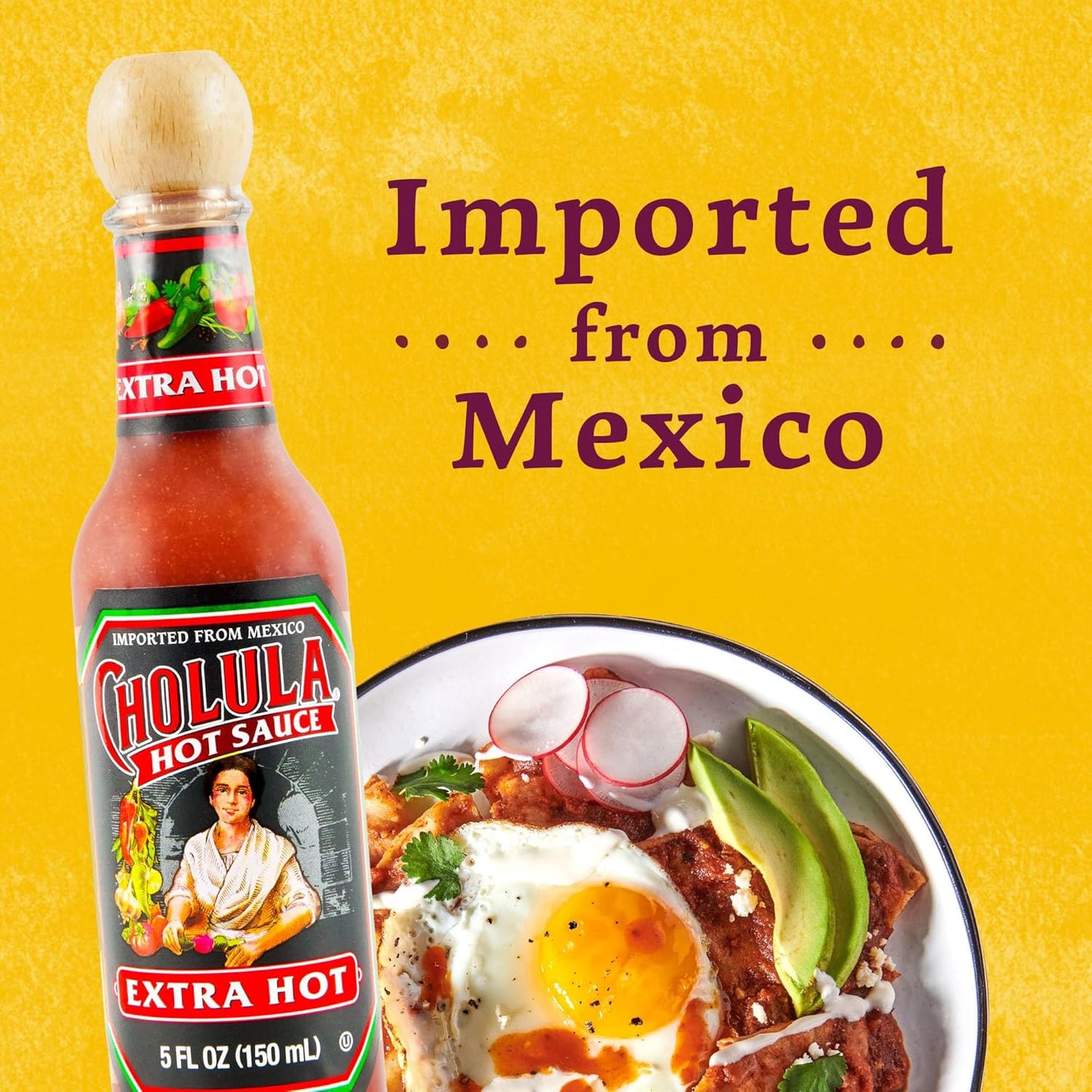 Cholula Extra Hot Sauce – Outdoor Patio Taco Topping, Arbol & Piquin Pepper Blend, 5 fl oz