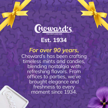 Choward's Violet Mints 6-Pack – Vintage Candy Gift for Mom on Her Birthday, Nostalgic Floral Hard Candy Stocking Stuffer