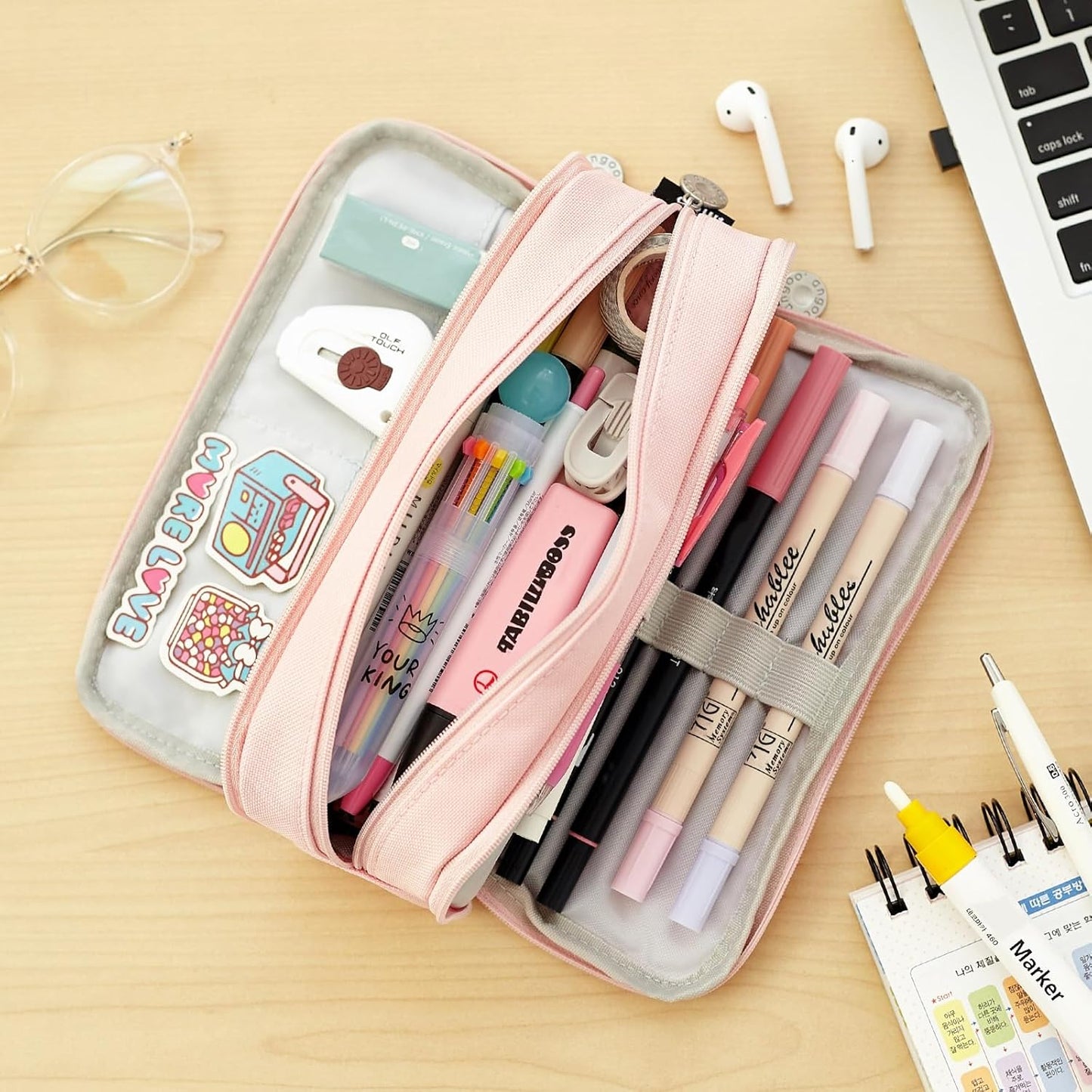 CICIMELON Kids Pencil Pouch for School Backpack – 3-Compartment Pen Organizer for Boys and Girls