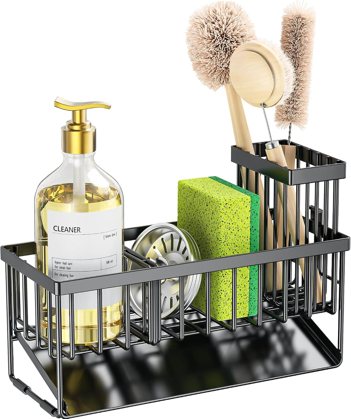 Cisily Rustproof Sponge Caddy – Uncluttered Countertop Solution, No-Install Stainless Steel Tray