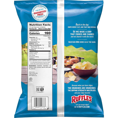 classic ridged/crinkle-cut potato chip shape