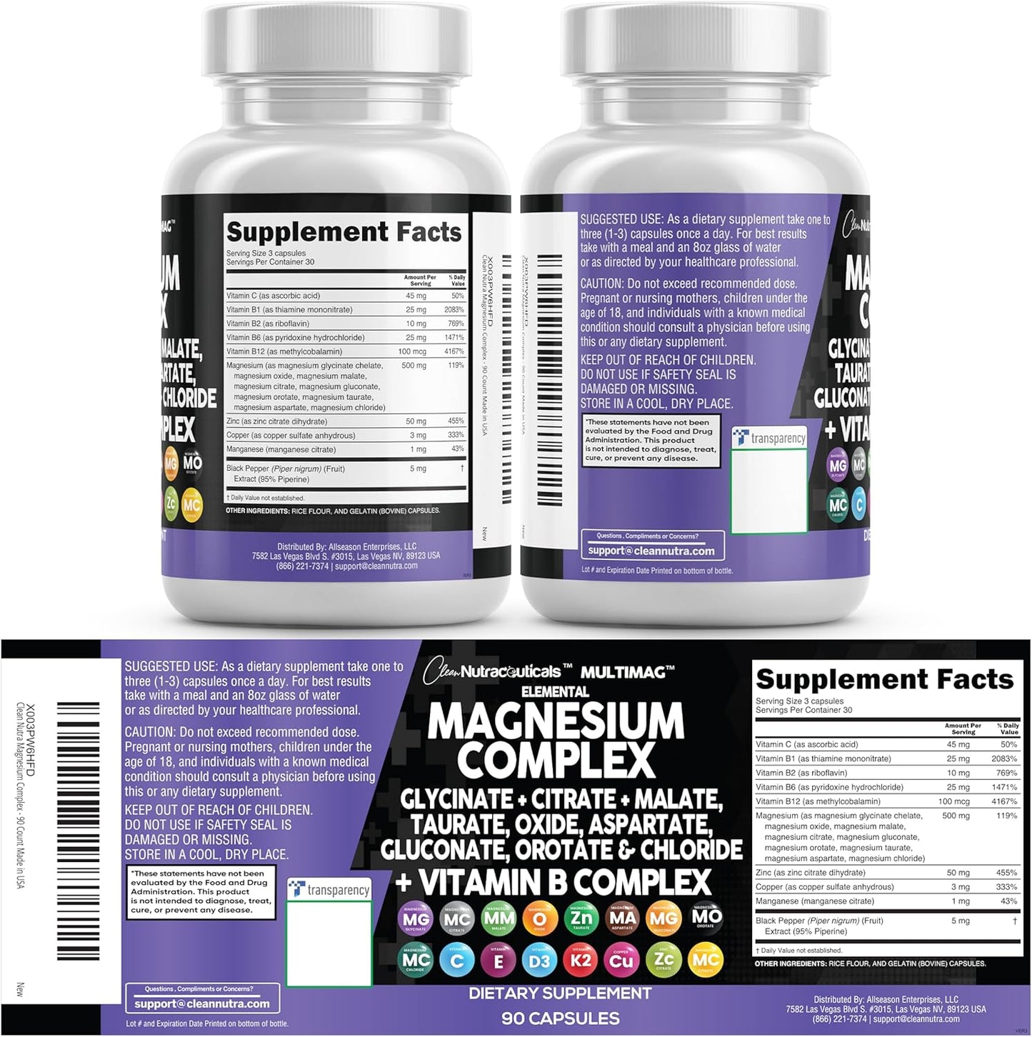 Clean Nutraceuticals Magnesium Complex – Home Office Daily Stack for Focused Professionals