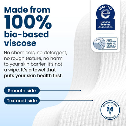Clean Skin Club Clean Towels XL® – Clutter-Free Vanity Essential, Single-Use Unscented Face Towel