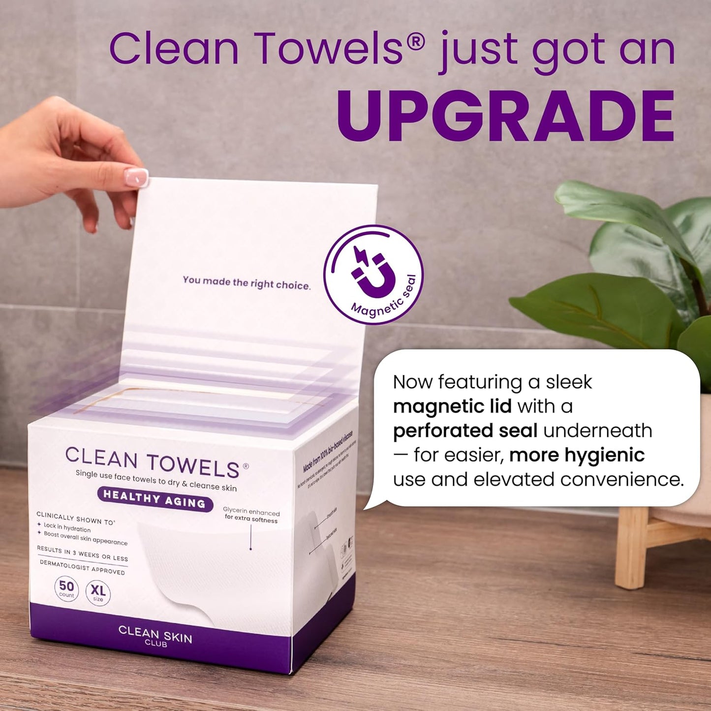 Clean Skin Club Clean Towels® XL – Premium Spa-Like Pat-Dry Experience for the Home Vanity, Extra-Soft Disposable Face Towel
