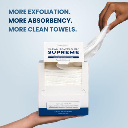 Clean Skin Club Clean Towels XL Supreme – Hypoallergenic Disposable Face Towel for Teen Skincare and Shared Bathrooms