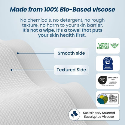 Clean Skin Club Clean Towels XL Supreme – Hypoallergenic Disposable Face Towel for Teen Skincare and Shared Bathrooms