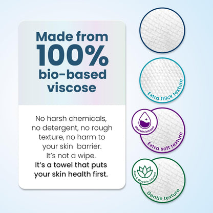 Clean Skin Club Clean Towels XL Variety 4-Pack – Streamlined Disposable Face Towels for a Clutter-Free Vanity