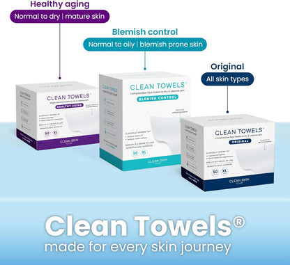 CLEAN SKIN CLUB Clear Acrylic Towel Holder – Countertop Storage for 50 XL Disposable Face Towels, Minimalist Bathroom Organizer