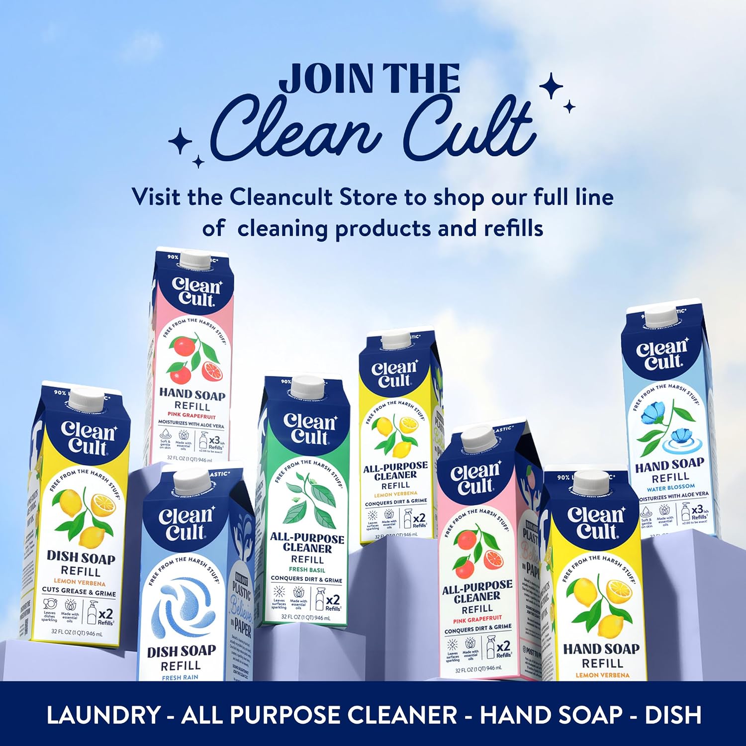 Cleancult Moisturizing Hand Soap Refill for Allergy-Conscious Homes, Free From SLS, SLES, Parabens, Phosphates, Dyes and Phthalates