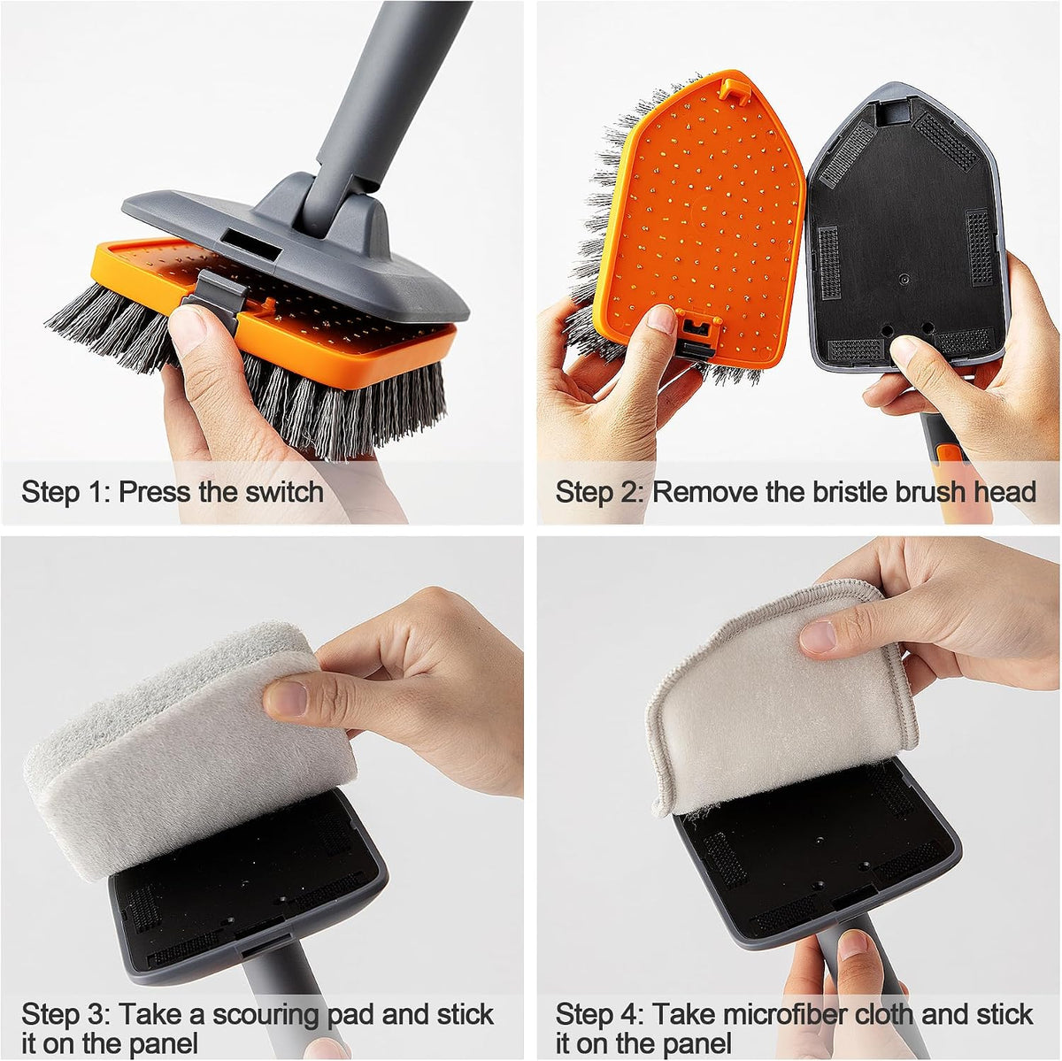 CLEANHOME 3-Head Car Detailing Kit – Extendable Handle for RV, Truck, and Exterior Panel Washing
