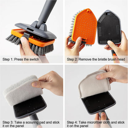 CLEANHOME 3-Head Car Detailing Kit – Extendable Handle for RV, Truck, and Exterior Panel Washing
