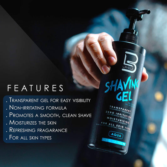 clear, non-foaming transparent gel formula for blade visibility