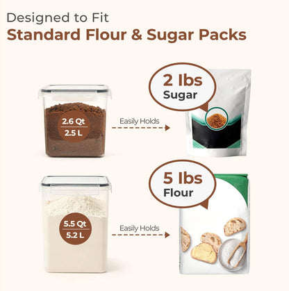 clear shatterproof body for at-a-glance inventory of dry goods