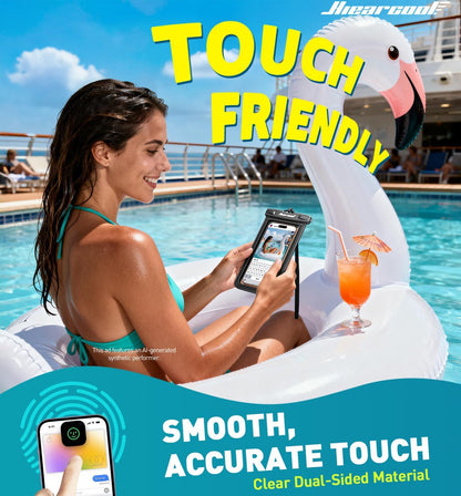clear touch-sensitive tpu window for screen, camera and face id use underwater