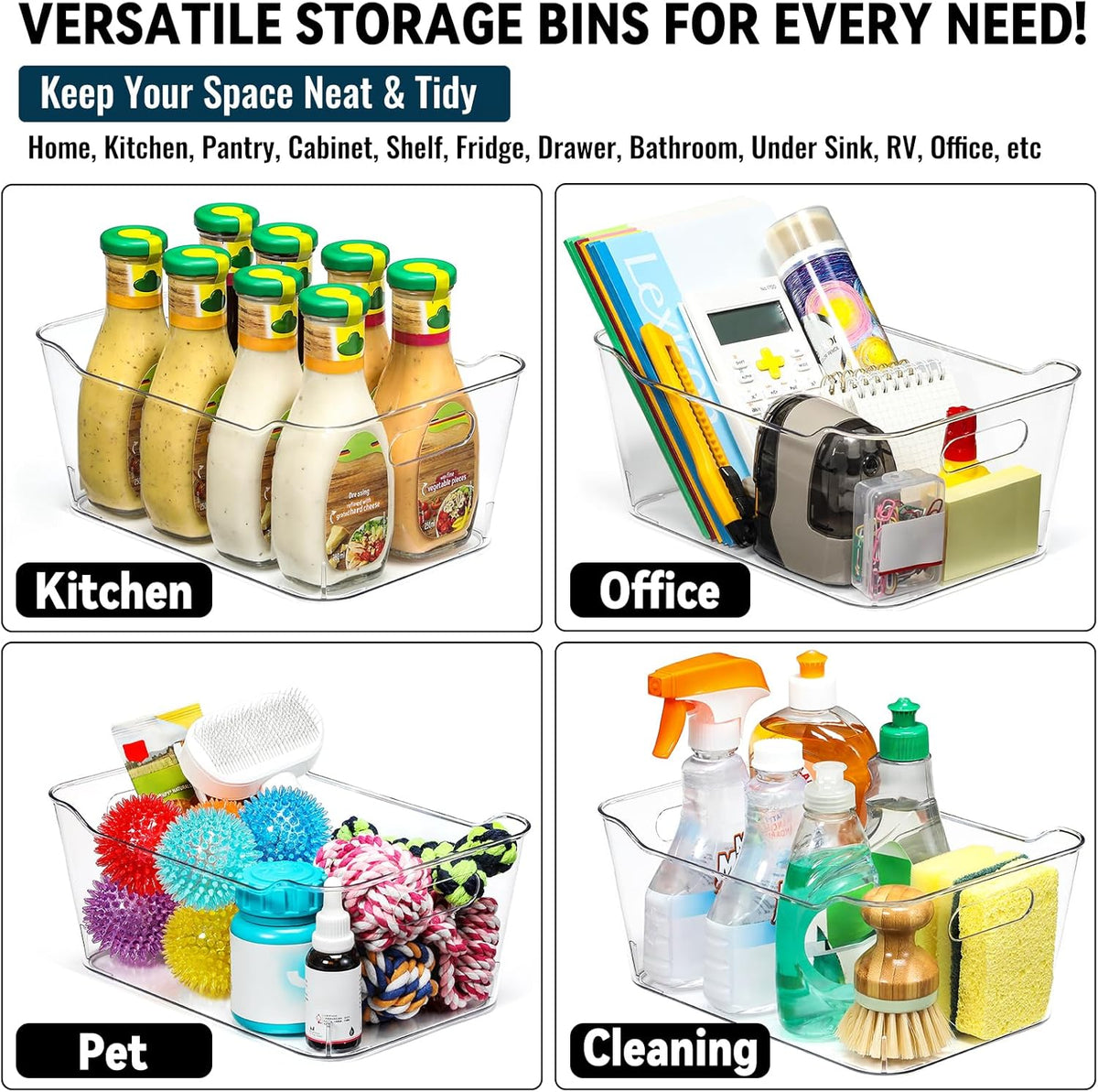 ClearNest Clear Organizer Bins – Designer-Friendly Storage, Living Room Shelf