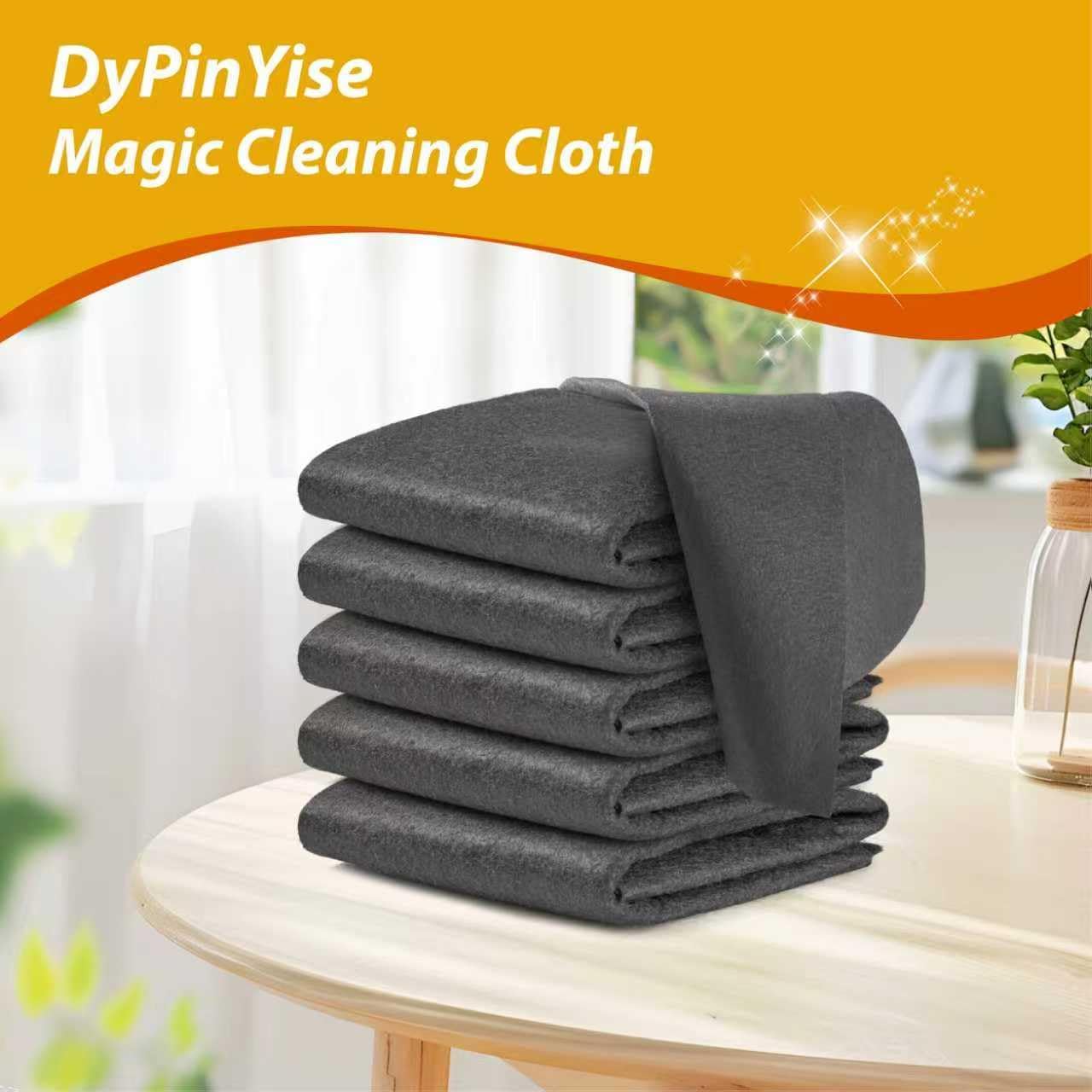 ClearVue Microfiber Cloths – Minimalist Black Glass Cleaning Cloths, Reusable 6-Pack for Clean Homes