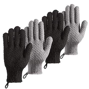CLEEDY Bath Scrubbing Gloves – Compact Exfoliating Mitts for Patio Shower, Cabin Weekend and Road Trip Essentials