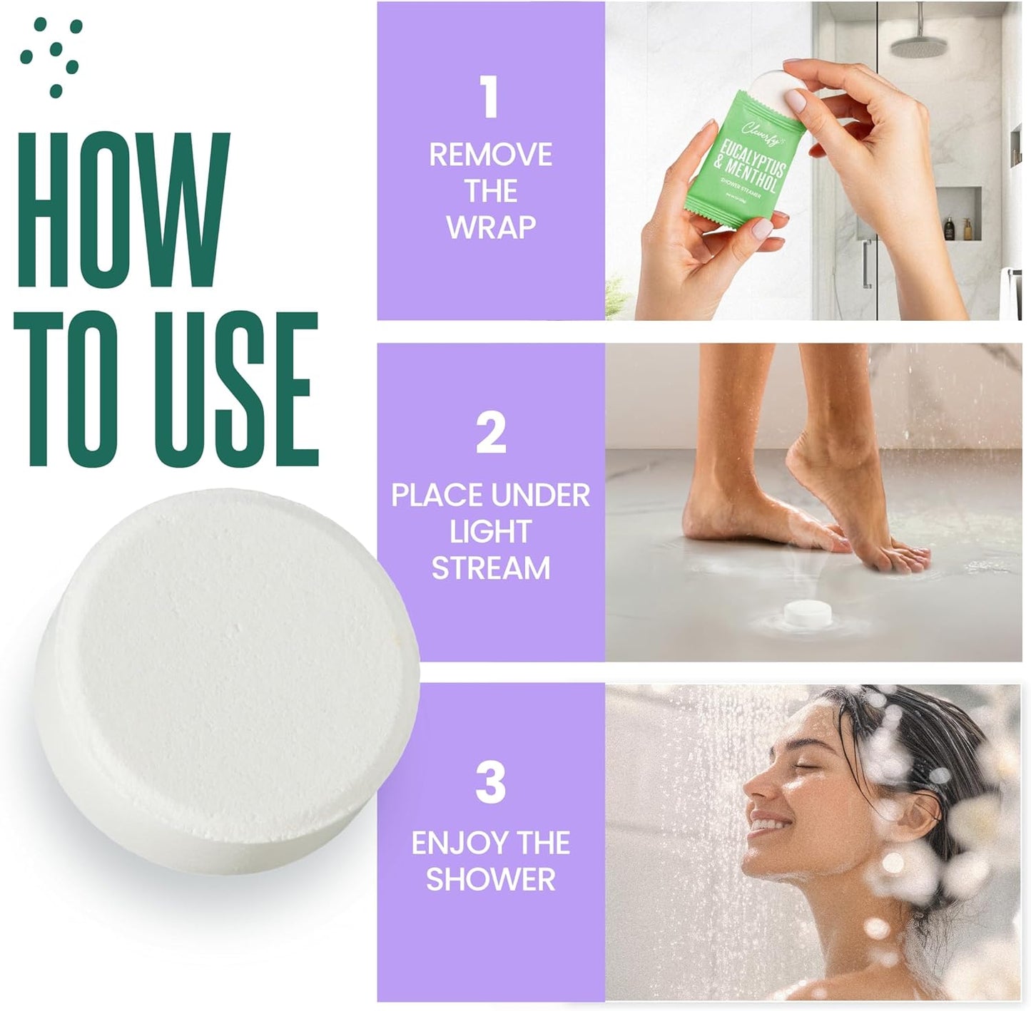 Cleverfy Shower Steamers Aromatherapy - Nightly Wind Down Ritual for Restful Sleep, Lavender and Vanilla Steam Tablets