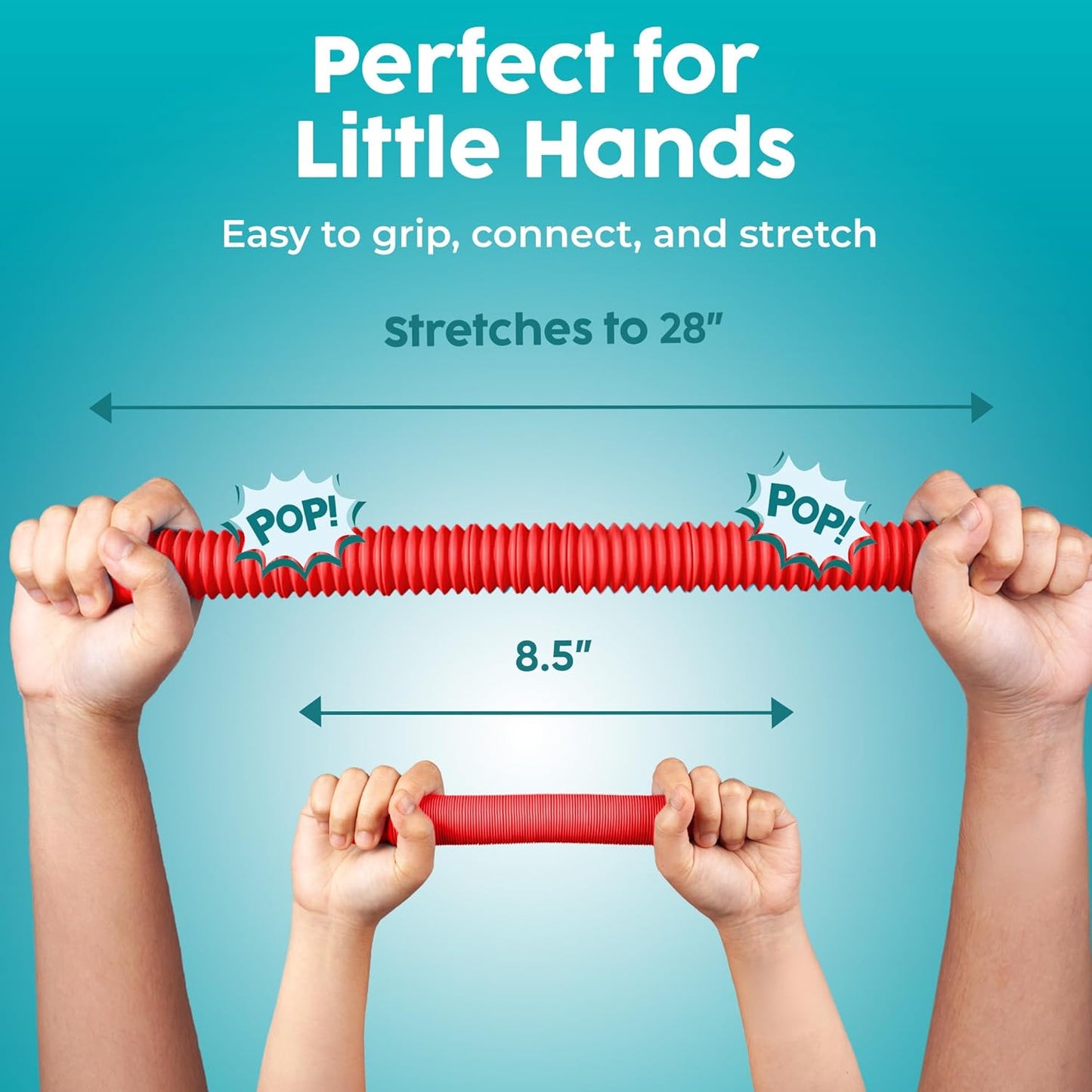 click-to-connect ends that link into bracelets, hoops, and long chains