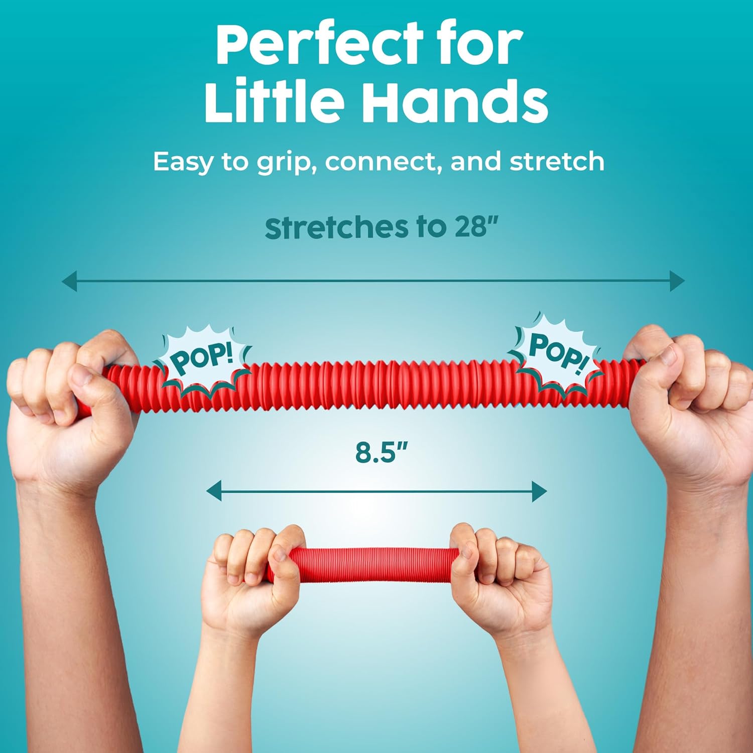 click-to-connect ends that link into bracelets, hoops, and long chains
