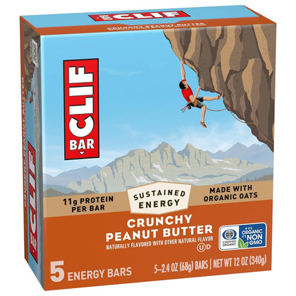 CLIF BAR Crunchy Peanut Butter Bar – Desk-Drawer Snack for Sustained Midday Focus at the Office