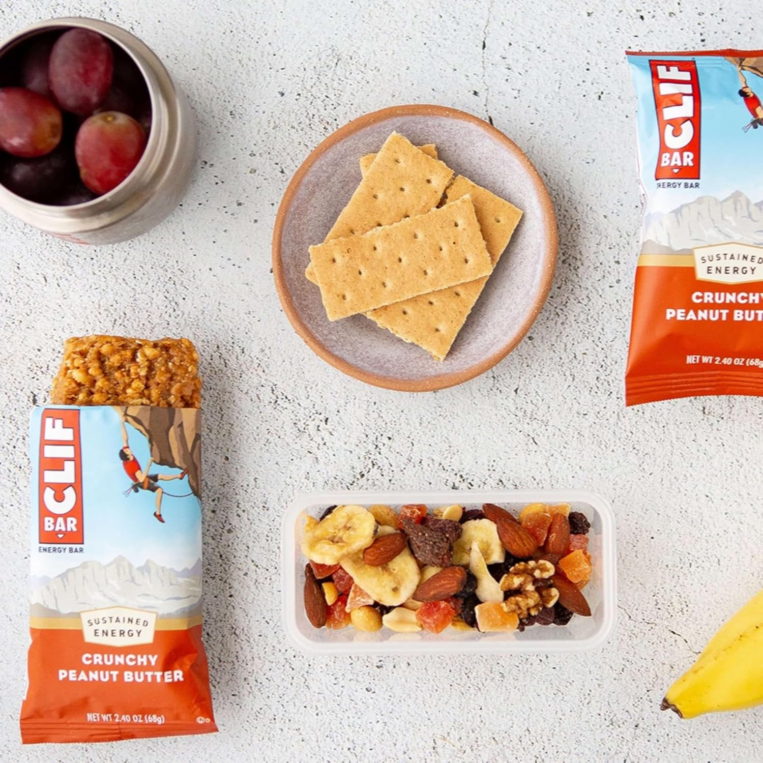 CLIF BAR Crunchy Peanut Butter Protein Bar – Backpacking and Trail Running Snack with Organic Oats