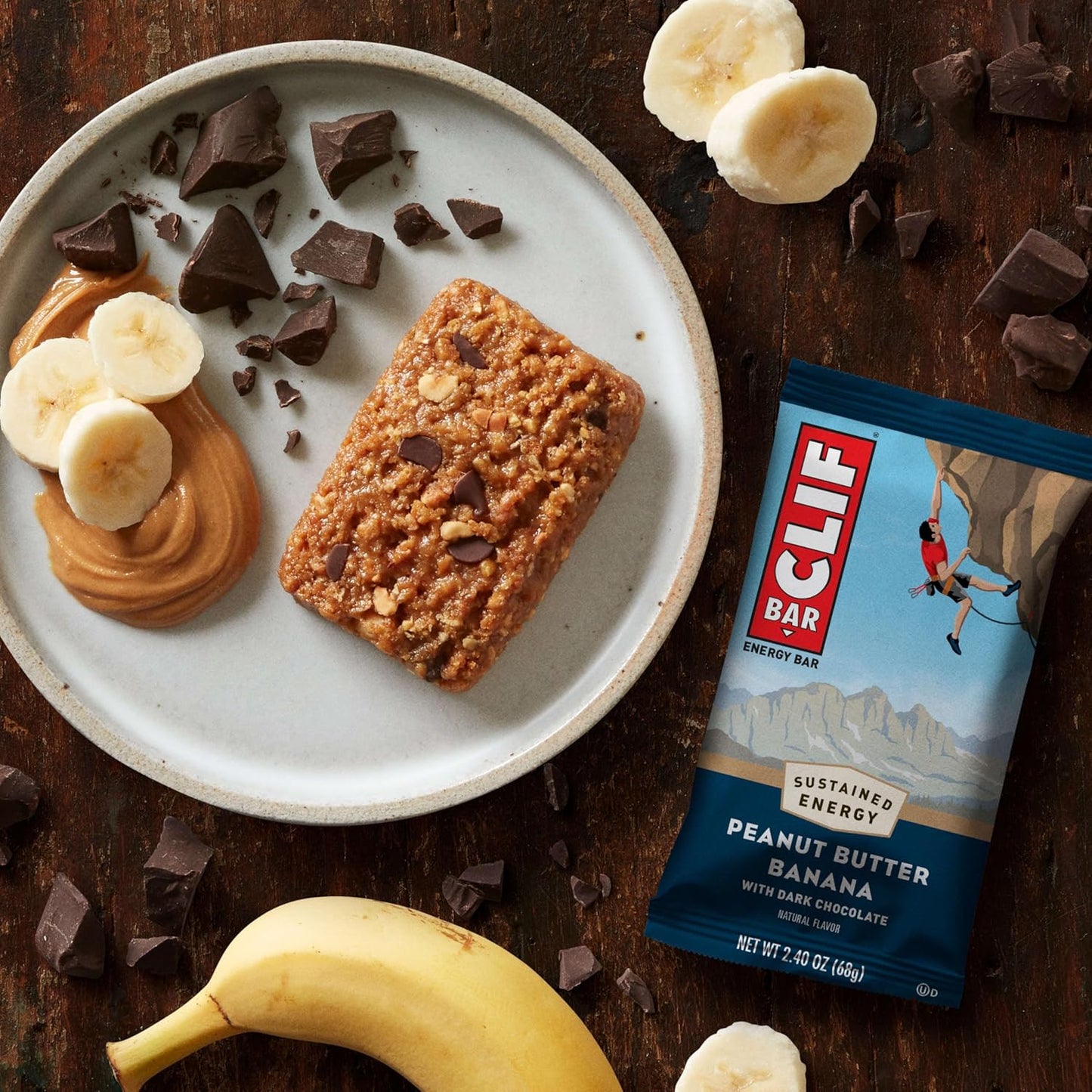 CLIF BAR Energy Bars – Non-GMO Pantry Snack for Health-Conscious Adults Seeking Sustained Energy, Dark Chocolate, 40 Count