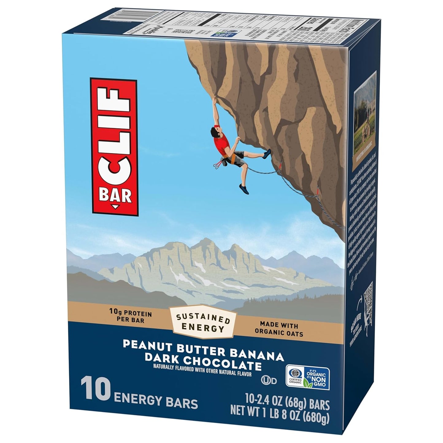CLIF BAR Energy Bars – Non-GMO Pantry Snack for Health-Conscious Adults Seeking Sustained Energy, Dark Chocolate, 40 Count
