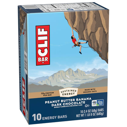 CLIF BAR Energy Bars – Non-GMO Pantry Snack for Health-Conscious Adults Seeking Sustained Energy, Dark Chocolate, 40 Count