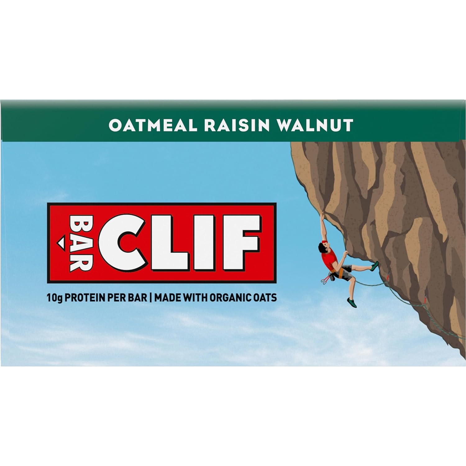 CLIF BAR Energy Protein Bars – Trail-Ready Hiking Food with Organic Oats for Backpacking Trips, Oatmeal Raisin Walnut