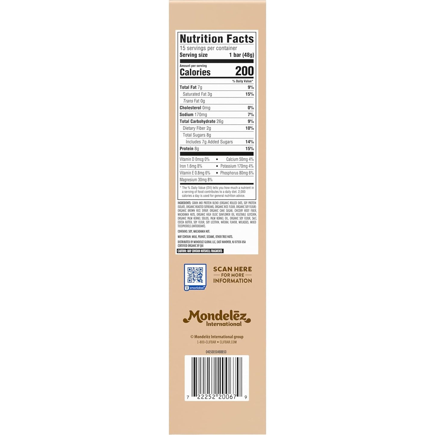 Clif Bar Luna White Chocolate Macadamia – Clean-Ingredient Snack Bar for Uncluttered Pantry and Intentional Meal Prep