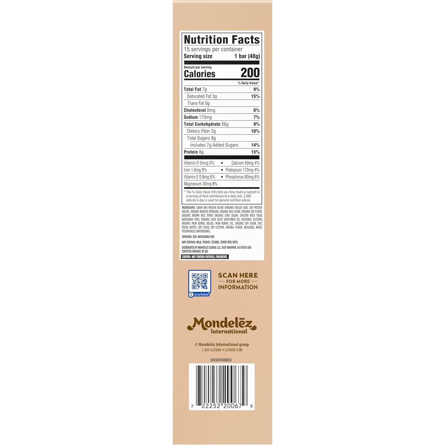 Clif Bar Luna White Chocolate Macadamia – Clean-Ingredient Snack Bar for Uncluttered Pantry and Intentional Meal Prep