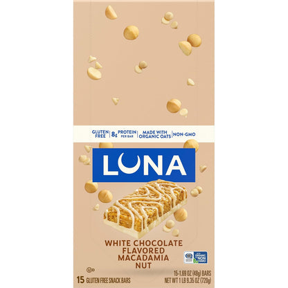 Clif Bar Luna White Chocolate Macadamia – Clean-Ingredient Snack Bar for Uncluttered Pantry and Intentional Meal Prep