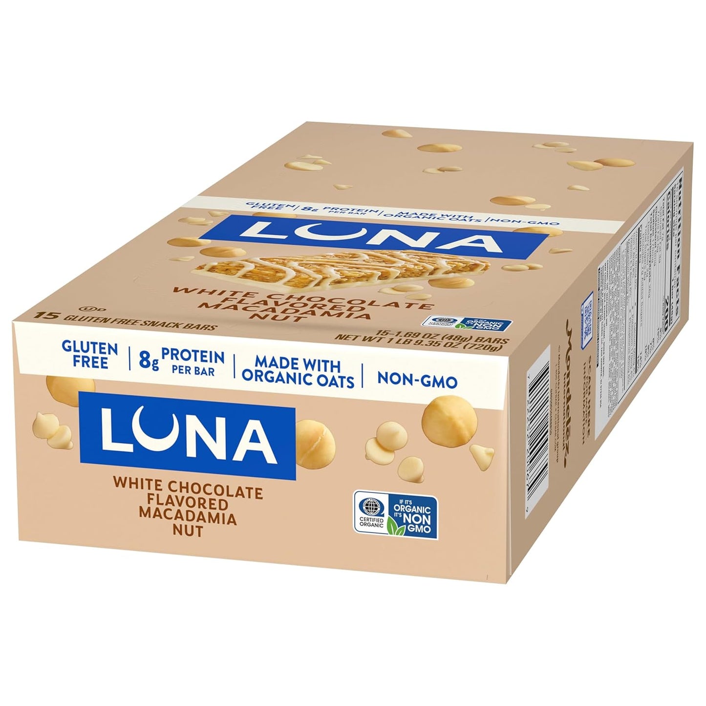 Clif Bar Luna White Chocolate Macadamia – Clean-Ingredient Snack Bar for Uncluttered Pantry and Intentional Meal Prep