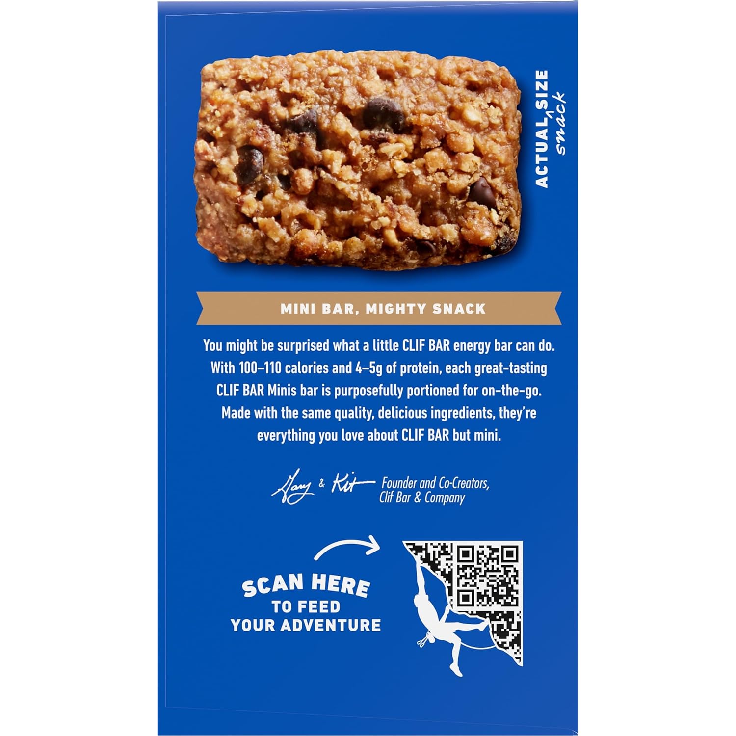CLIF BAR Minis Chocolate Chip Snack Bars for Stocking Stuffers, Care Packages, and Coach Gifts