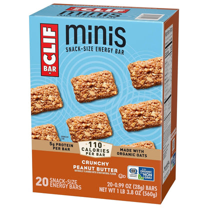 CLIF BAR Minis Crunchy Peanut Butter – Heat-Stable Snack for Camping, Backpacking, and Long Rides