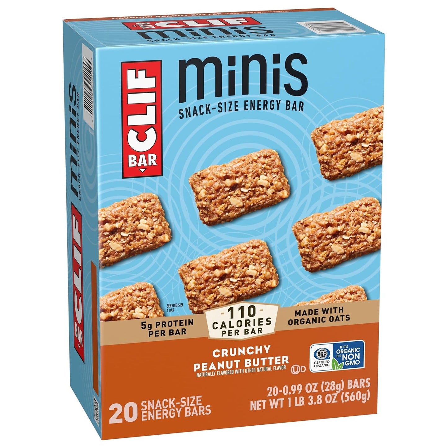 CLIF BAR Minis Crunchy Peanut Butter – Heat-Stable Snack for Camping, Backpacking, and Long Rides