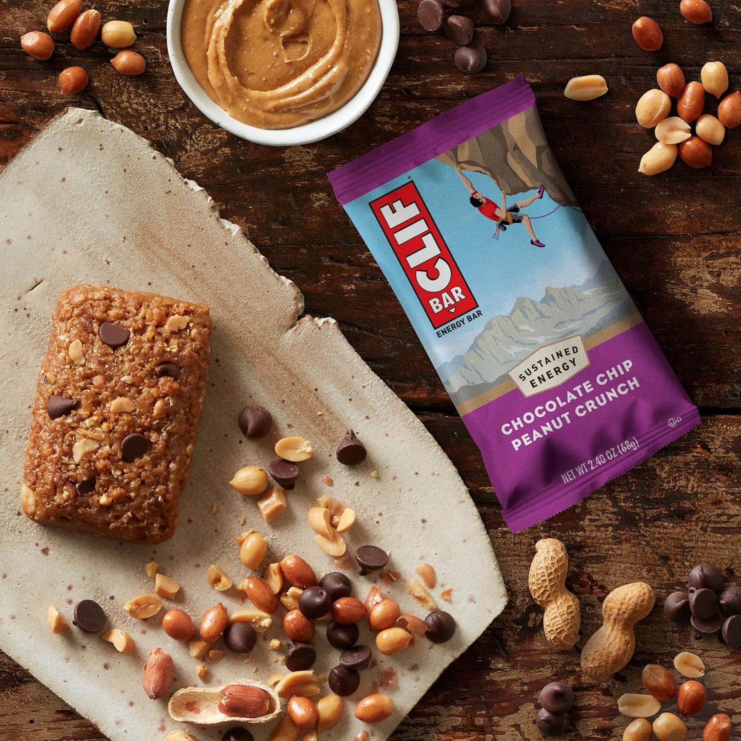 CLIF BAR Variety Pack - Cycling & Hiking Snack with 10-11g Plant Protein, Non-GMO (12 ct)