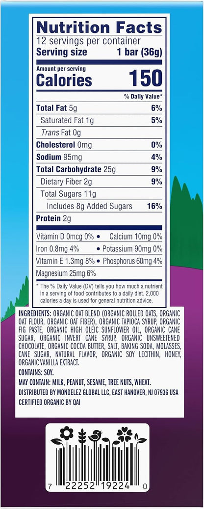 CLIF Kid Zbar Chocolate Chip Soft-Baked Bars for Hiking Trails, Bike Rides, and Park Outings – 12-Count Portable Organic Pack
